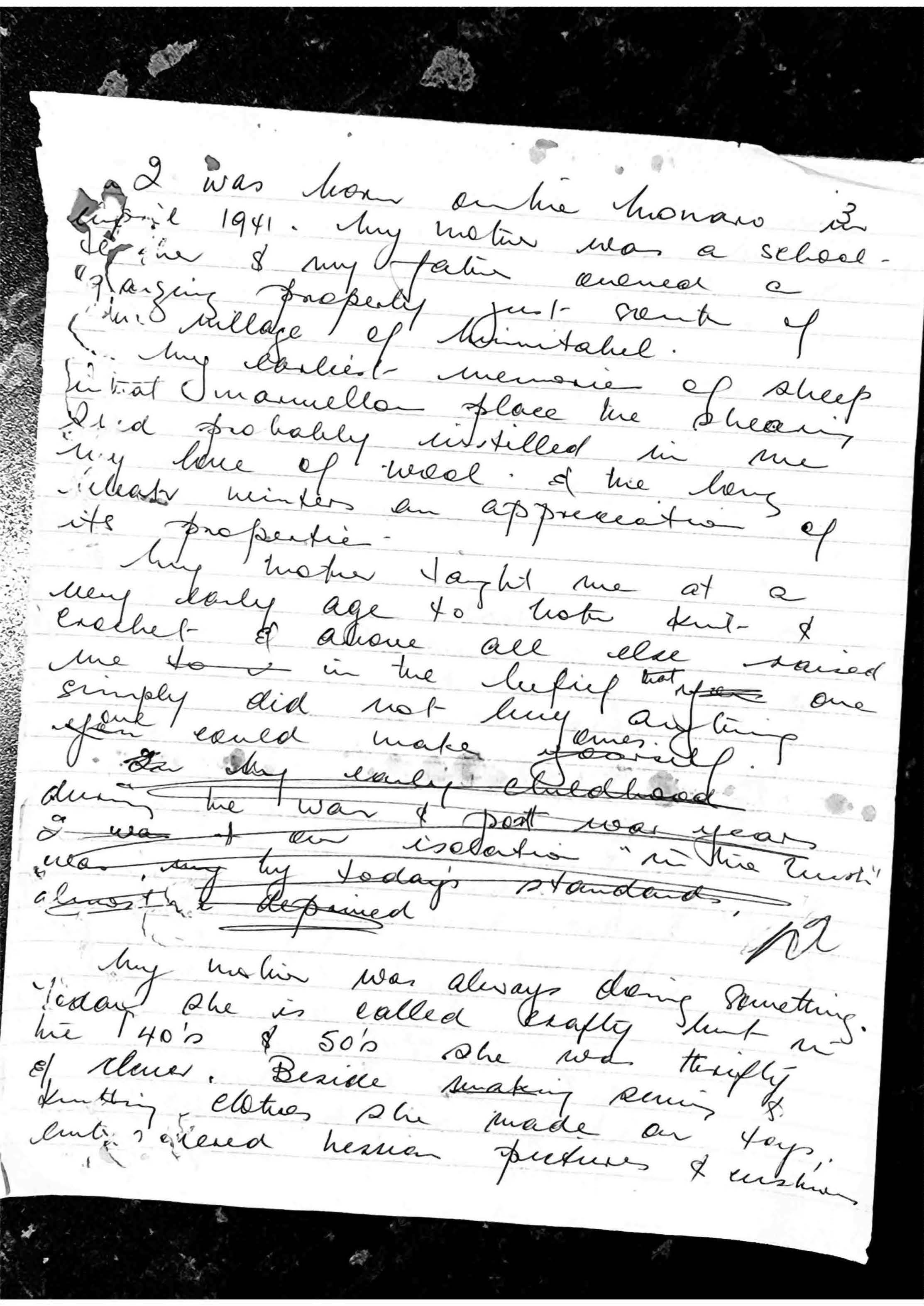 MChickAutobiographyHANDWRITTENcirca1991 Page 1